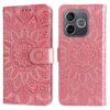 Lacné Kryty | Peňaženkové puzdro Embossing Pattern Slnečnica zelené – Honor 600 Lite | Lacné Kryty