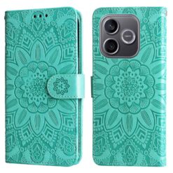 Lacné Kryty | Peňaženkové puzdro Embossing Pattern Slnečnica zelené – Honor 600 Lite | Lacné Kryty