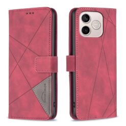 Lacné Kryty | Knižkové puzdro Rhombus červené – Honor 600 Lite | Lacné Kryty