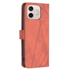 Lacné Kryty | Knižkové puzdro Rhombus hnedé – Honor 600 Lite | Lacné Kryty
