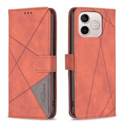 Lacné Kryty | Knižkové puzdro Rhombus hnedé – Honor 600 Lite | Lacné Kryty
