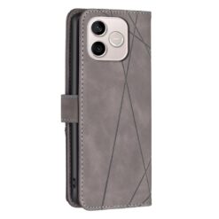 Lacné Kryty | Knižkové puzdro Rhombus sivé – Honor 600 Lite | Lacné Kryty