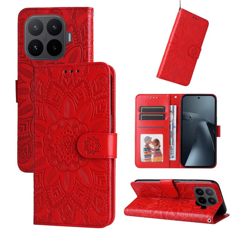 Peňaženkové puzdro Embossing Pattern Slnečnica červené – Xiaomi 17T | Lacné Kryty Lacné Kryty | Peňaženkové puzdro Embossing Pattern Slnečnica červené – Xiaomi 17T | Lacné Kryty