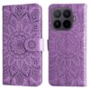 Lacné Kryty | Peňaženkové puzdro Embossing Pattern Slnečnica zelené – Xiaomi 17T | Lacné Kryty