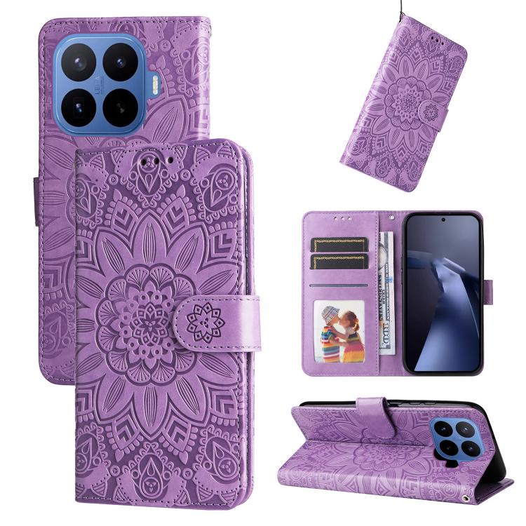 Peňaženkové puzdro Embossing Pattern Slnečnica fialové – Xiaomi 17T Pro | Lacné Kryty Lacné Kryty | Peňaženkové puzdro Embossing Pattern Slnečnica fialové – Xiaomi 17T Pro | Lacné Kryty
