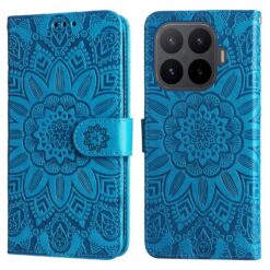 Lacné Kryty | Peňaženkové puzdro Embossing Pattern Slnečnica modré – Xiaomi 17T | Lacné Kryty