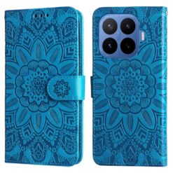 Lacné Kryty | Peňaženkové puzdro Embossing Pattern Slnečnica modré – Xiaomi 17T Pro | Lacné Kryty