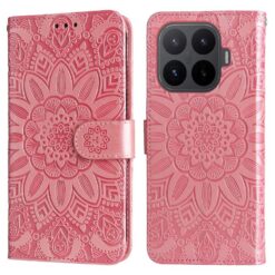 Lacné Kryty | Peňaženkové puzdro Embossing Pattern Slnečnica ružové – Xiaomi 17T | Lacné Kryty