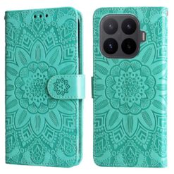 Peňaženkové puzdro Embossing Pattern Slnečnica zelené – Xiaomi 17T