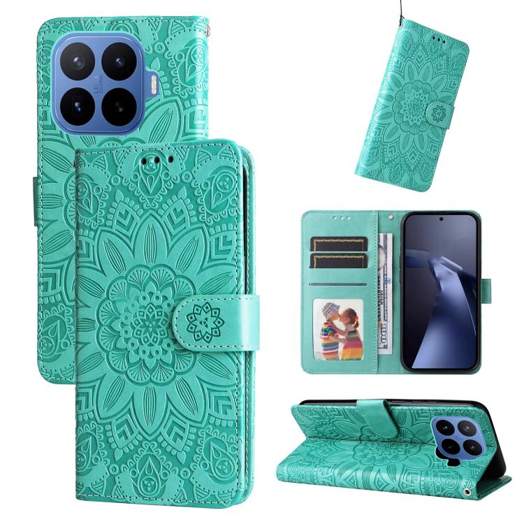 Peňaženkové puzdro Embossing Pattern Slnečnica zelené – Xiaomi 17T Pro | Lacné Kryty Lacné Kryty | Peňaženkové puzdro Embossing Pattern Slnečnica zelené – Xiaomi 17T Pro | Lacné Kryty