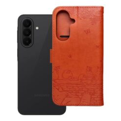 Lacné Kryty | Peňaženkové puzdro Mezzo mačky hnedé – Samsung Galaxy A27 5G | Lacné Kryty