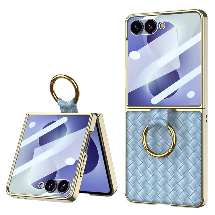 Kryt GKK Weave Texture Case modrý – Samsung Galaxy Z Flip 8 | Lacné Kryty Lacné Kryty | Kryt GKK Weave Texture Case modrý – Samsung Galaxy Z Flip 8 | Lacné Kryty