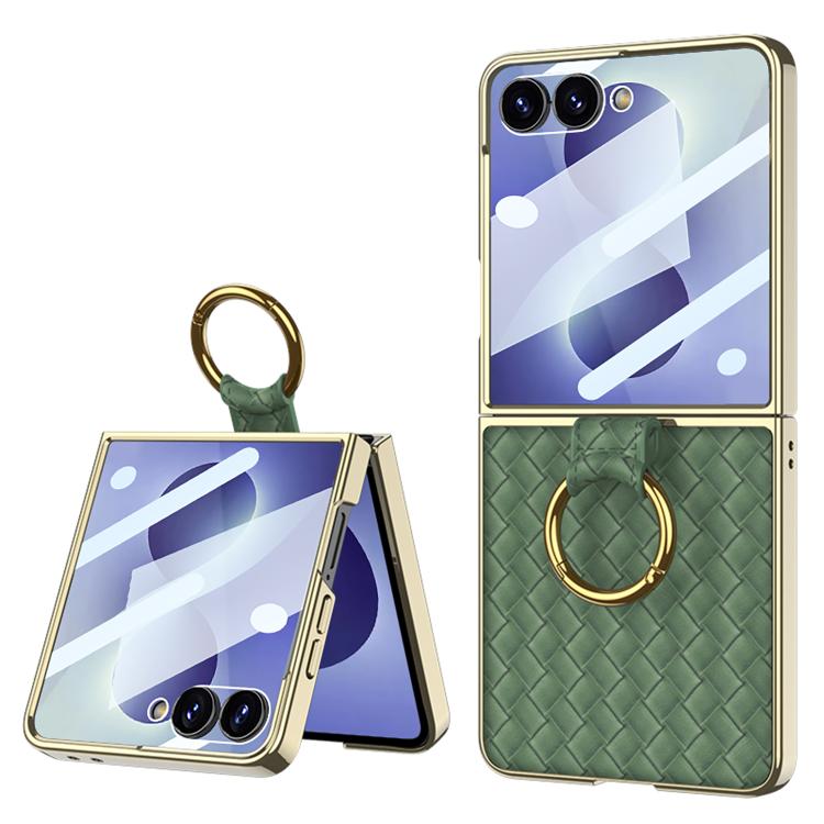 Kryt GKK Weave Texture Case zelený – Samsung Galaxy Z Flip 8 | Lacné Kryty Lacné Kryty | Kryt GKK Weave Texture Case zelený – Samsung Galaxy Z Flip 8 | Lacné Kryty