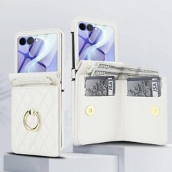 Peňaženkové puzdro Diamond Card case biele – Samsung Galaxy Z Flip 8 | Lacné Kryty Lacné Kryty | Peňaženkové puzdro Diamond Card case biele – Samsung Galaxy Z Flip 8 | Lacné Kryty