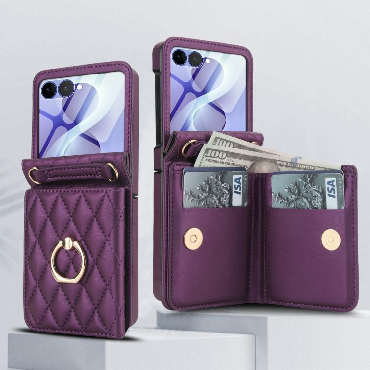 Peňaženkové puzdro Diamond Card case fialové – Samsung Galaxy Z Flip 8 | Lacné Kryty Lacné Kryty | Peňaženkové puzdro Diamond Card case fialové – Samsung Galaxy Z Flip 8 | Lacné Kryty