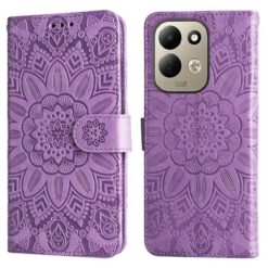 Peňaženkové puzdro Embossing Pattern Slnečnica fialové – Xiaomi Redmi 17