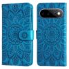 Lacné Kryty | Peňaženkové puzdro Embossing Pattern Slnečnica fialové – Google Pixel 11 / Pixel 11 Pro | Lacné Kryty