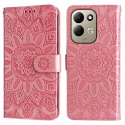 Peňaženkové puzdro Embossing Pattern Slnečnica ružové – Xiaomi Redmi 17