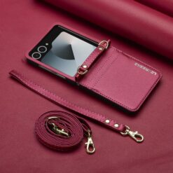 Lacné Kryty | Peňaženkové puzdro Imeeke červené – Samsung Galaxy Z Flip 8 | Lacné Kryty