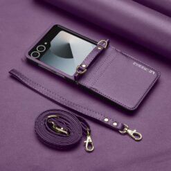 Lacné Kryty | Peňaženkové puzdro Imeeke fialové – Samsung Galaxy Z Flip 8 | Lacné Kryty