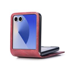 Lacné Kryty | Peňaženkové puzdro Storm Leather case červené – Samsung Galaxy Z Flip 8 | Lacné Kryty