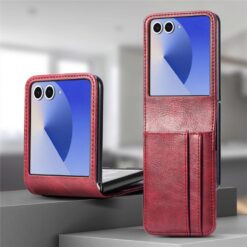 Lacné Kryty | Peňaženkové puzdro Storm Leather case červené – Samsung Galaxy Z Flip 8 | Lacné Kryty