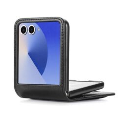 Lacné Kryty | Peňaženkové puzdro Storm Leather case čierne – Samsung Galaxy Z Flip 8 | Lacné Kryty