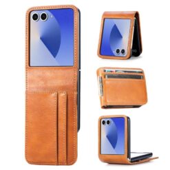 Peňaženkové puzdro Storm Leather case hnedé – Samsung Galaxy Z Flip 8 | Lacné Kryty Lacné Kryty | Peňaženkové puzdro Storm Leather case hnedé – Samsung Galaxy Z Flip 8 | Lacné Kryty