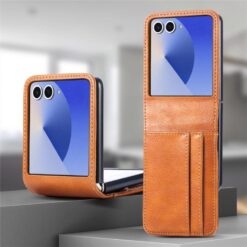 Peňaženkové puzdro Storm Leather case hnedé – Samsung Galaxy Z Flip 8 | Lacné Kryty Lacné Kryty | Peňaženkové puzdro Storm Leather case hnedé – Samsung Galaxy Z Flip 8 | Lacné Kryty