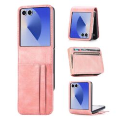 Lacné Kryty | Peňaženkové puzdro Storm Leather case ružové – Samsung Galaxy Z Flip 8 | Lacné Kryty