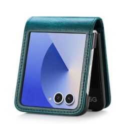 Lacné Kryty | Peňaženkové puzdro Storm Leather case zelené – Samsung Galaxy Z Flip 8 | Lacné Kryty