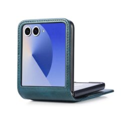 Lacné Kryty | Peňaženkové puzdro Storm Leather case zelené – Samsung Galaxy Z Flip 8 | Lacné Kryty