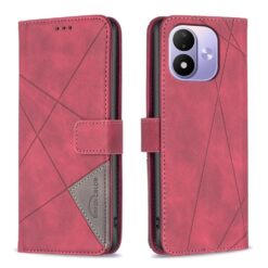 Lacné Kryty | Knižkové puzdro Rhombus červené – Xiaomi Redmi Note 17 Pro 5G | Lacné Kryty