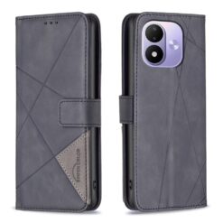 Lacné Kryty | Knižkové puzdro Rhombus čierne – Xiaomi Redmi Note 17 Pro 5G | Lacné Kryty