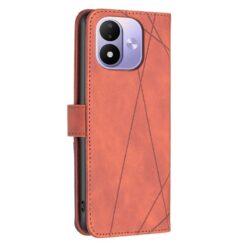 Lacné Kryty | Knižkové puzdro Rhombus hnedé – Xiaomi Redmi Note 17 Pro 5G | Lacné Kryty