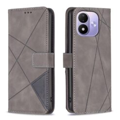 Knižkové puzdro Rhombus sivé – Xiaomi Redmi Note 17 / Redmi Note 17 5G | Lacné Kryty Lacné Kryty | Knižkové puzdro Rhombus sivé – Xiaomi Redmi Note 17 / Redmi Note 17 5G | Lacné Kryty