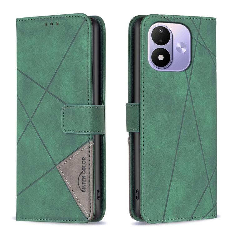 Knižkové puzdro Rhombus zelené – Xiaomi Redmi Note 17 / Redmi Note 17 5G | Lacné Kryty Lacné Kryty | Knižkové puzdro Rhombus zelené – Xiaomi Redmi Note 17 / Redmi Note 17 5G | Lacné Kryty