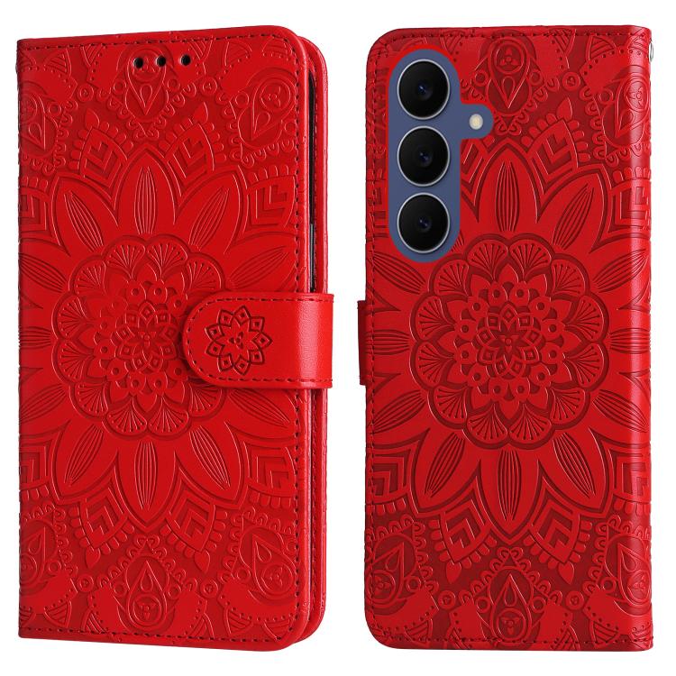 Peňaženkové puzdro Embossing Pattern Slnečnica červené – Samsung Galaxy S26 FE | Lacné Kryty Lacné Kryty | Peňaženkové puzdro Embossing Pattern Slnečnica červené – Samsung Galaxy S26 FE | Lacné Kryty