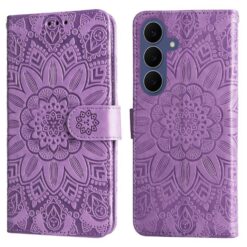 Peňaženkové puzdro Embossing Pattern Slnečnica fialové – Samsung Galaxy S26 FE