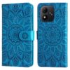 Lacné Kryty | Peňaženkové puzdro Embossing Pattern Slnečnica fialové – Xiaomi Redmi Note 17 / Redmi Note 17 5G | Lacné Kryty