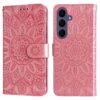 Lacné Kryty | Peňaženkové puzdro Embossing Pattern Slnečnica zelené – Samsung Galaxy S26 FE | Lacné Kryty