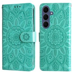 Peňaženkové puzdro Embossing Pattern Slnečnica zelené – Samsung Galaxy S26 FE