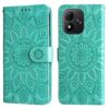 Lacné Kryty | Peňaženkové puzdro Embossing Pattern Slnečnica fialové – Xiaomi Redmi Note 17 / Redmi Note 17 5G | Lacné Kryty