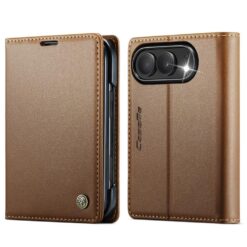 Knižkové puzdro CaseMe Case hnedé – Apple iPhone Duo
