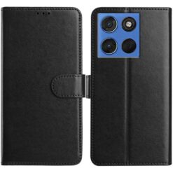 Lacné Kryty | Peňaženkové puzdro Solid čierne – Motorola Moto G57 / Moto G57 Power / Moto G67 Power | Lacné Kryty